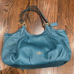 Coach Lily Purse K1781-F12155 Teal Blue Pebbled Leather